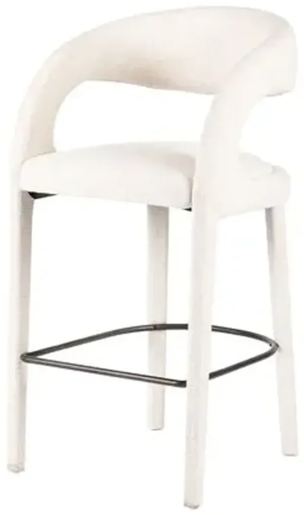 Nina Linen Bar Stool - Omari Natural - Brown