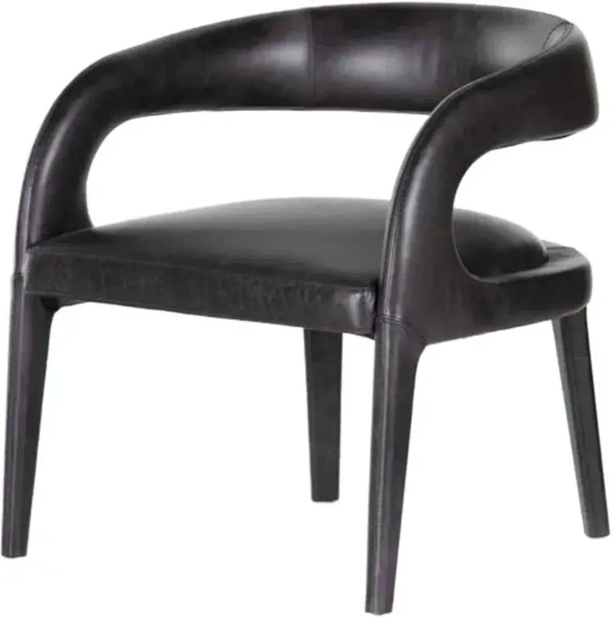 Nina Leather Chair - Black