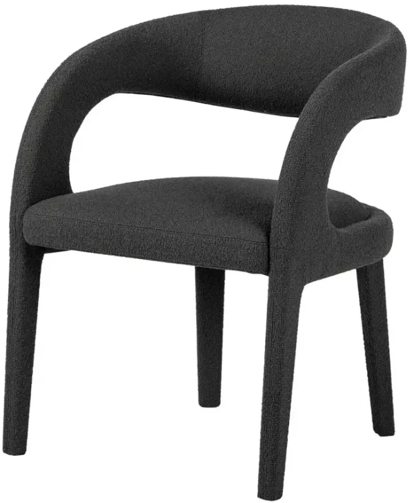 Nina Boucle Dining Chair, Charcoal
