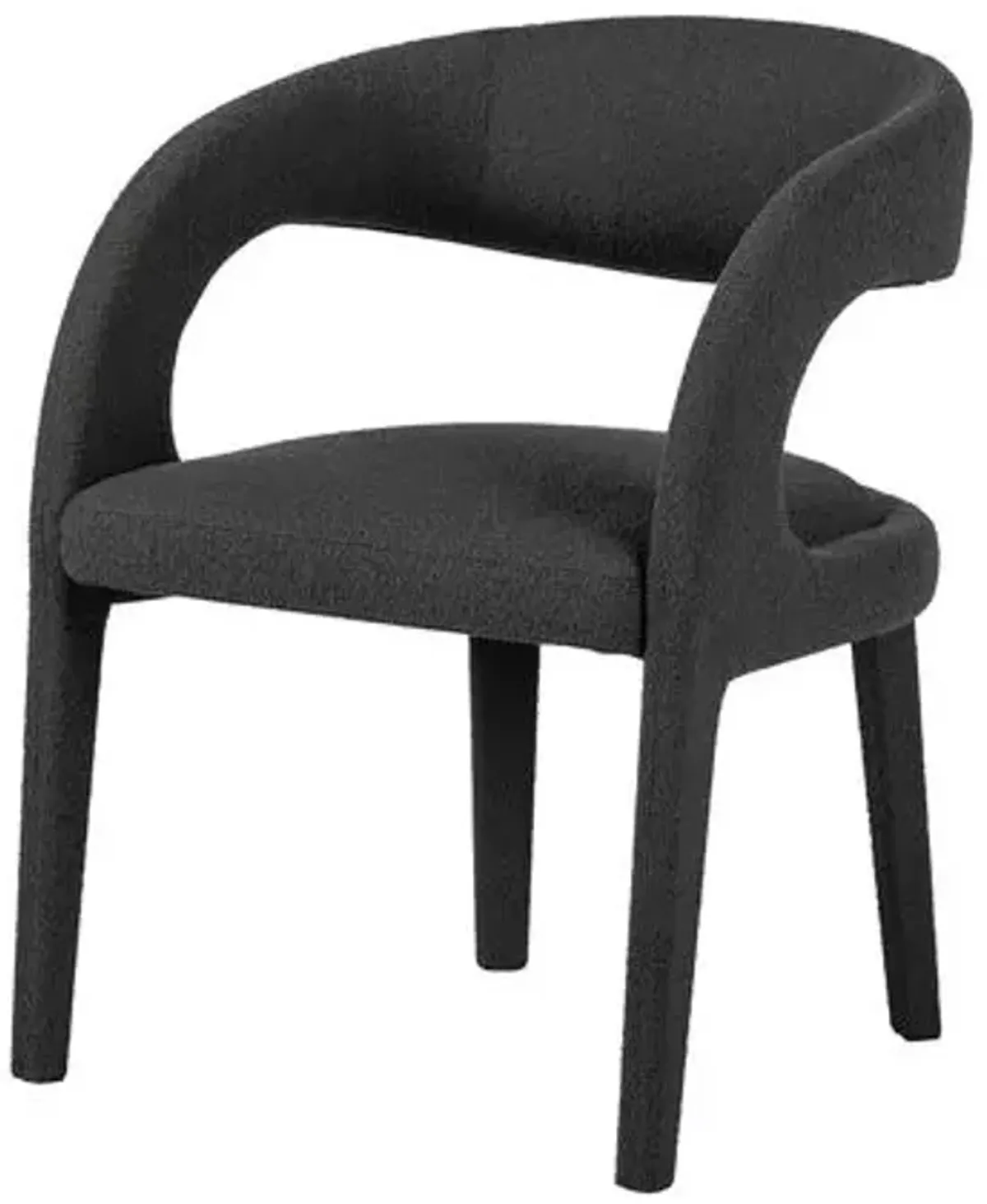 Nina Boucle Dining Chair - Charcoal - Gray