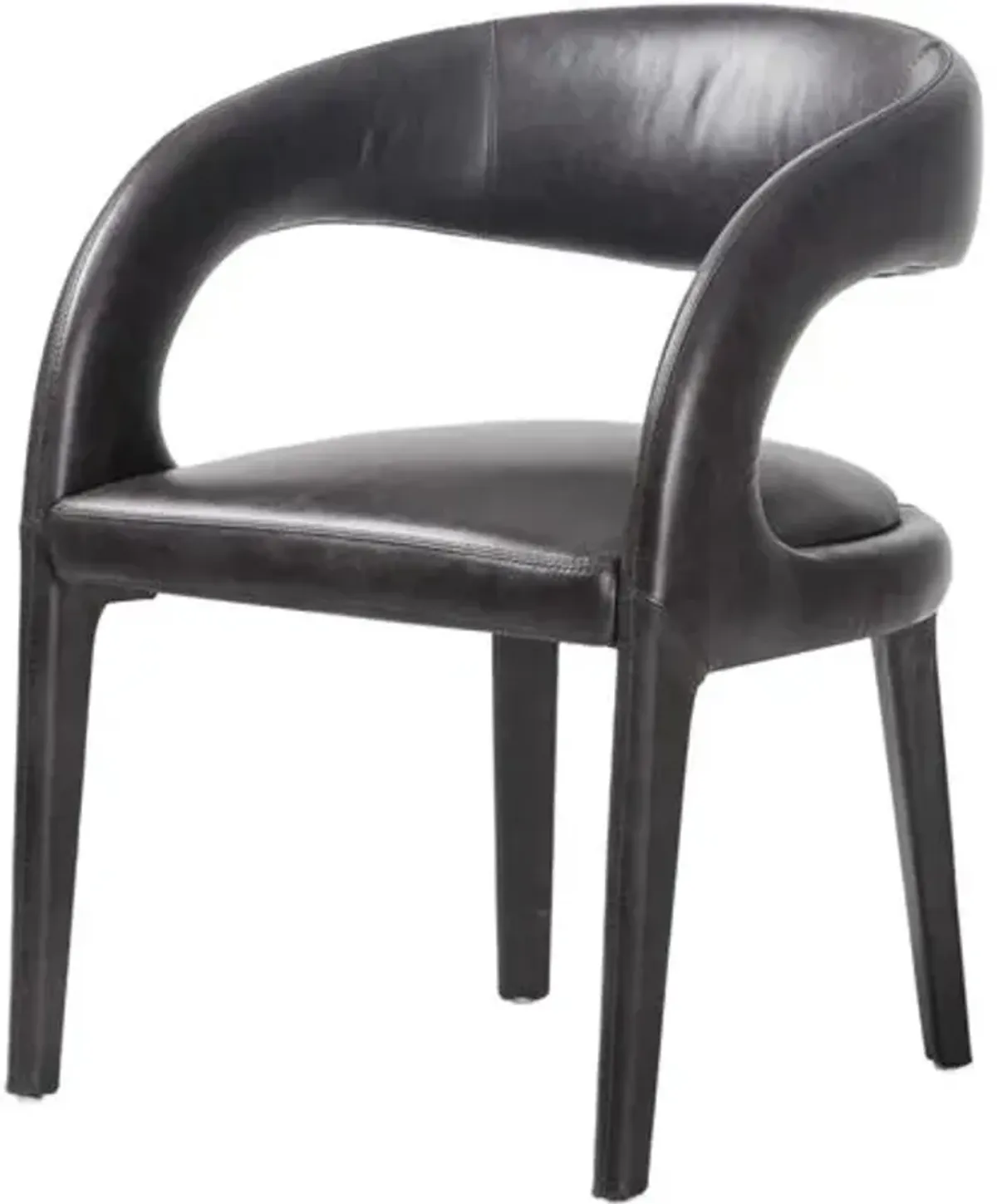 Nina Leather Dining Chair - Black