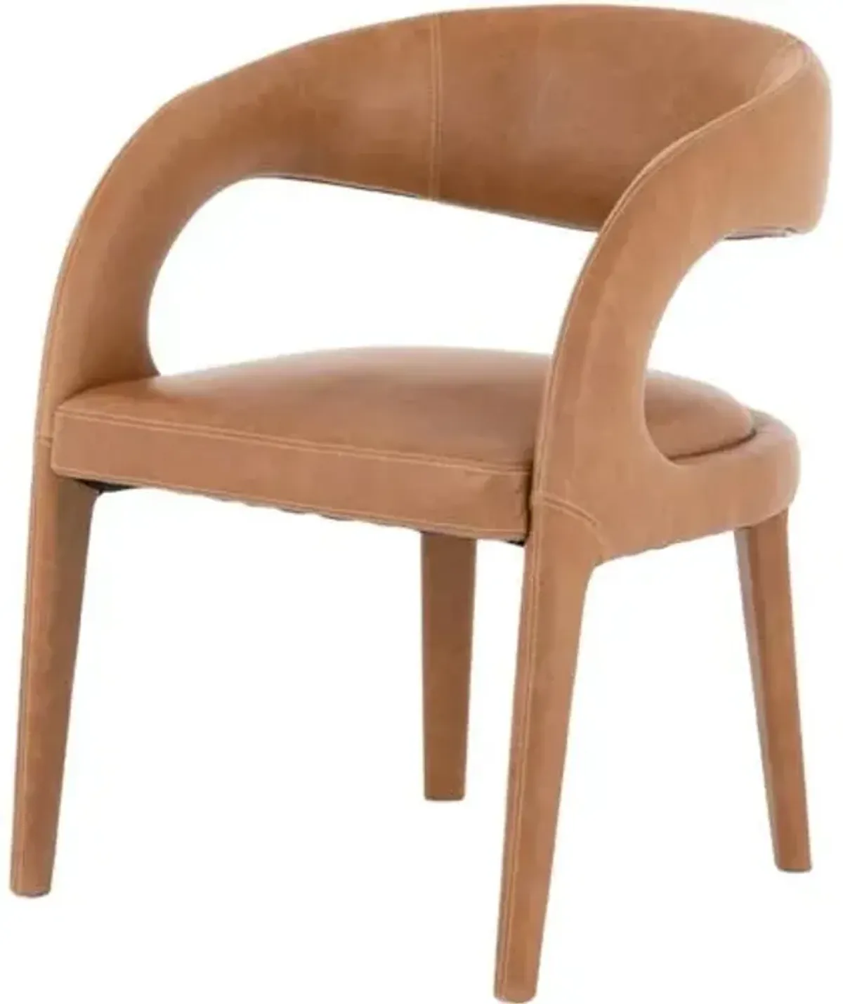 Nina Leather Dining Chair - Brown