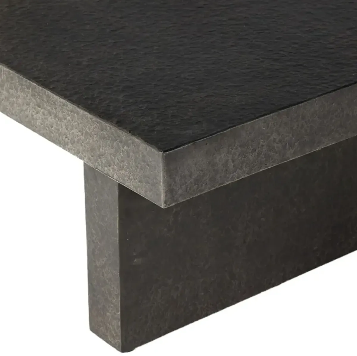 Neve Outdoor Concrete Coffee Table, Distressed Graphite 