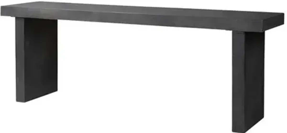 Neve Outdoor Concrete Console Table - Distressed Graphite - Gray