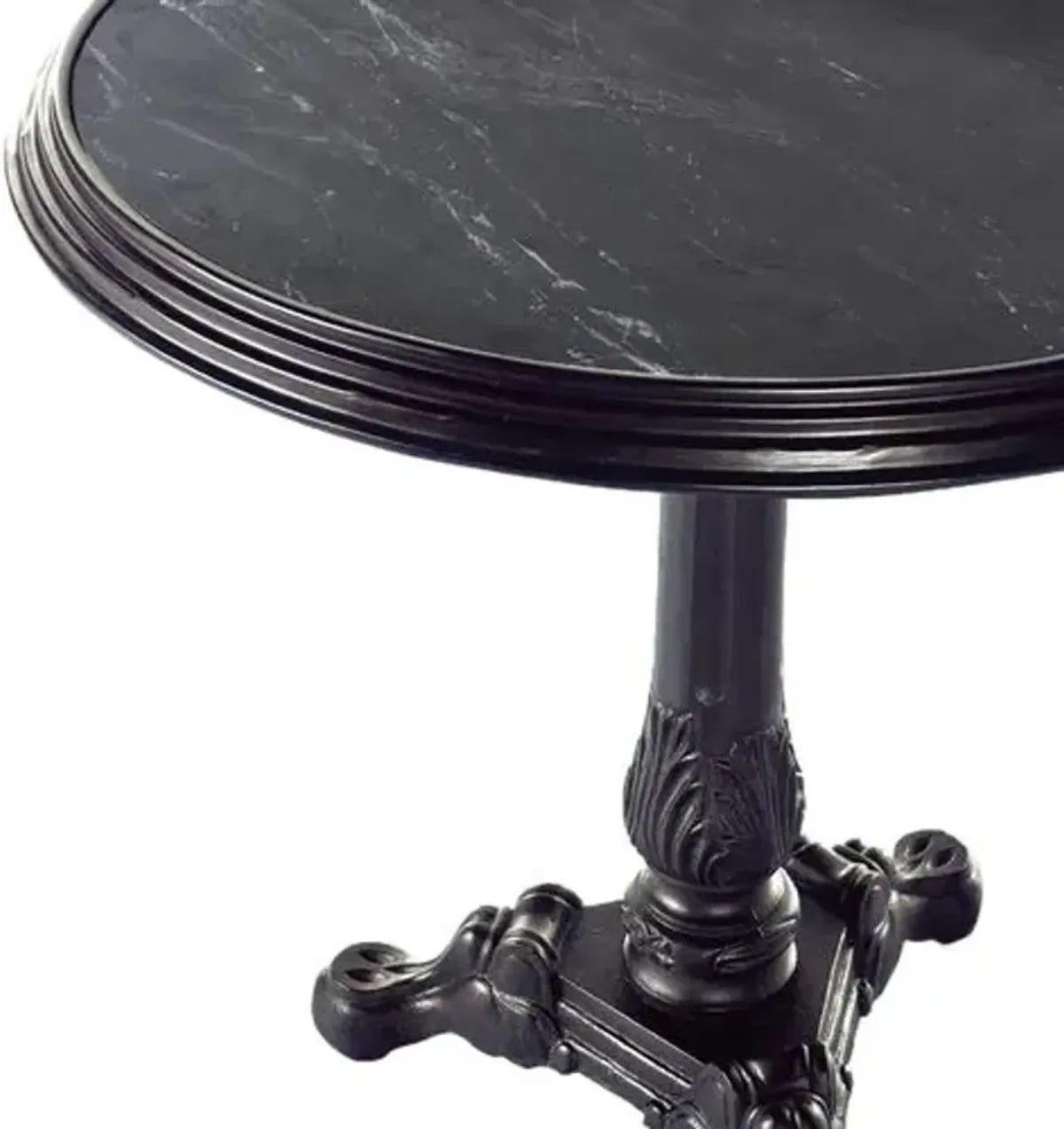 Nathaniel Cast Iron Tea Table - Black Marble