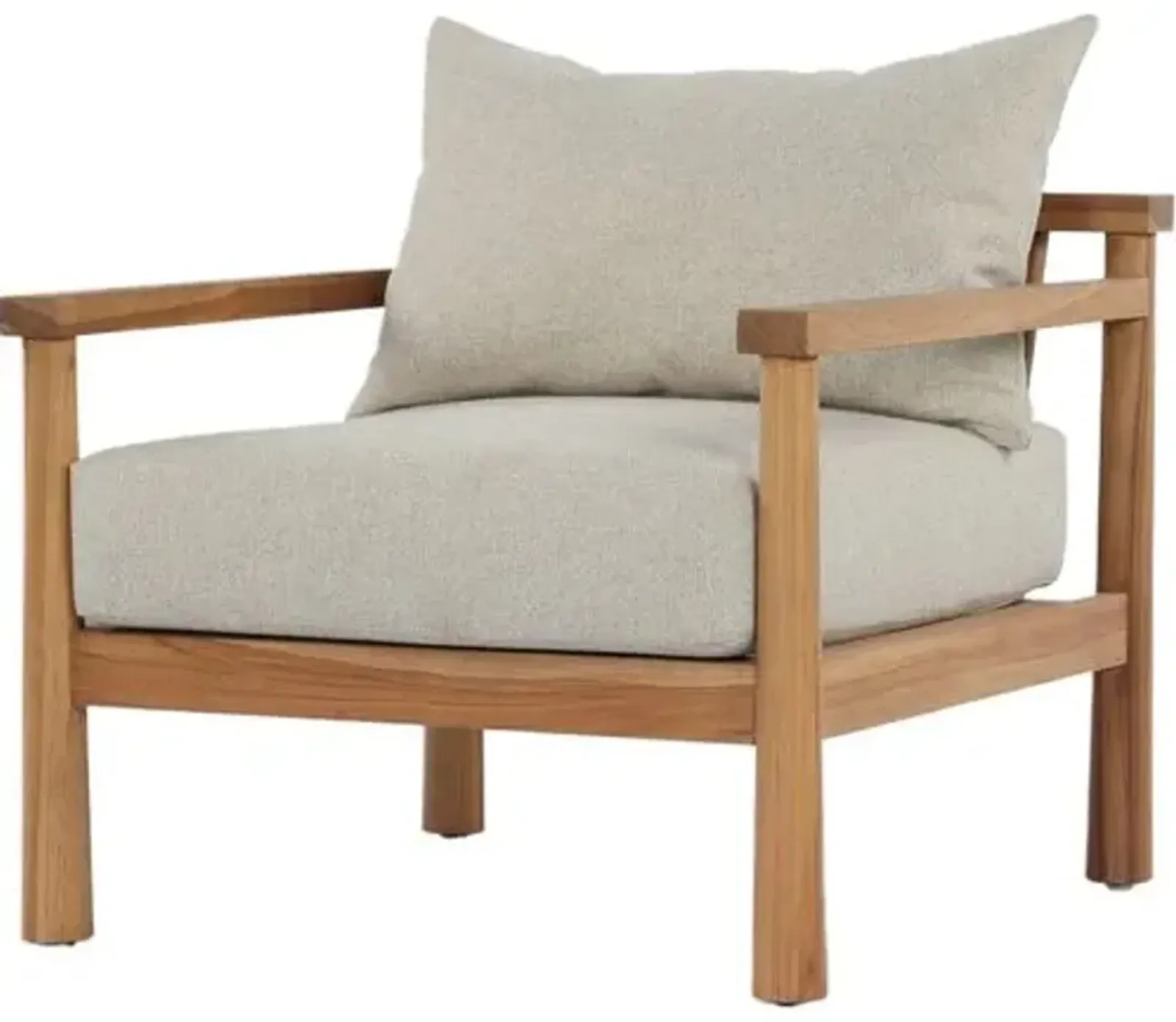 Natalia Outdoor Teak Lounge Chair - Hayes Cream - Ivory