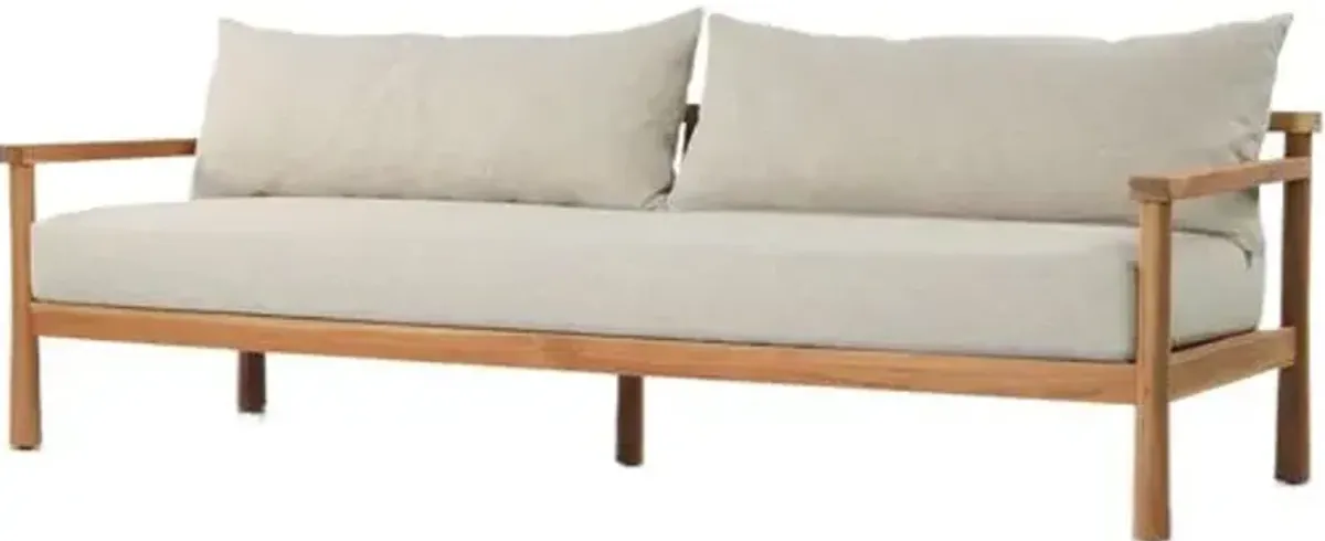 Natalia Outdoor Teak Sofa - Hayes Cream