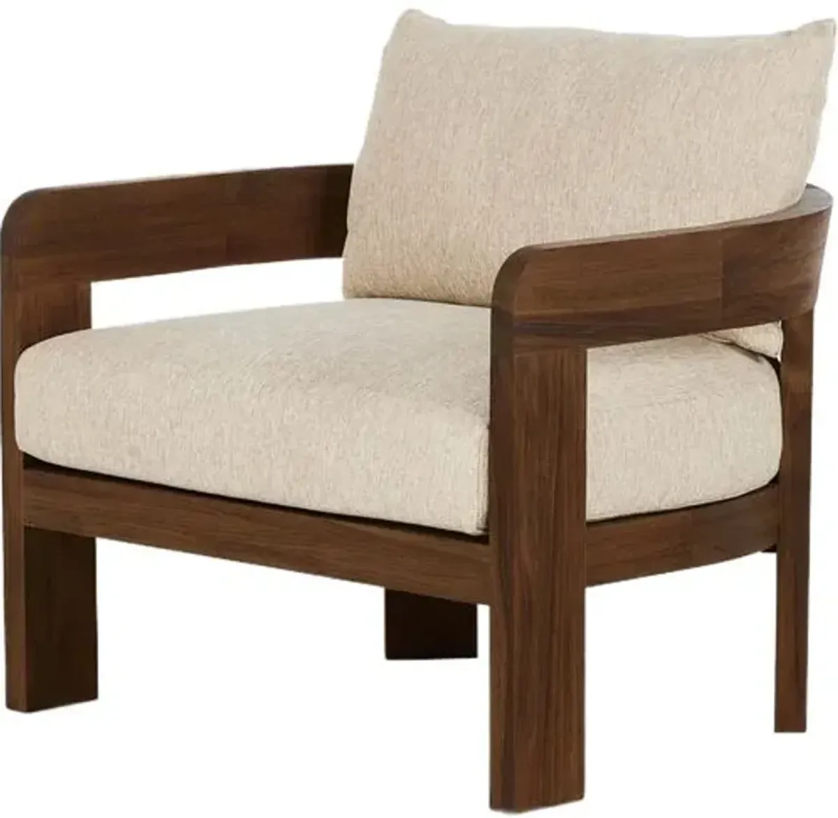 Nash Outdoor Teak Lounge Chair - Beige