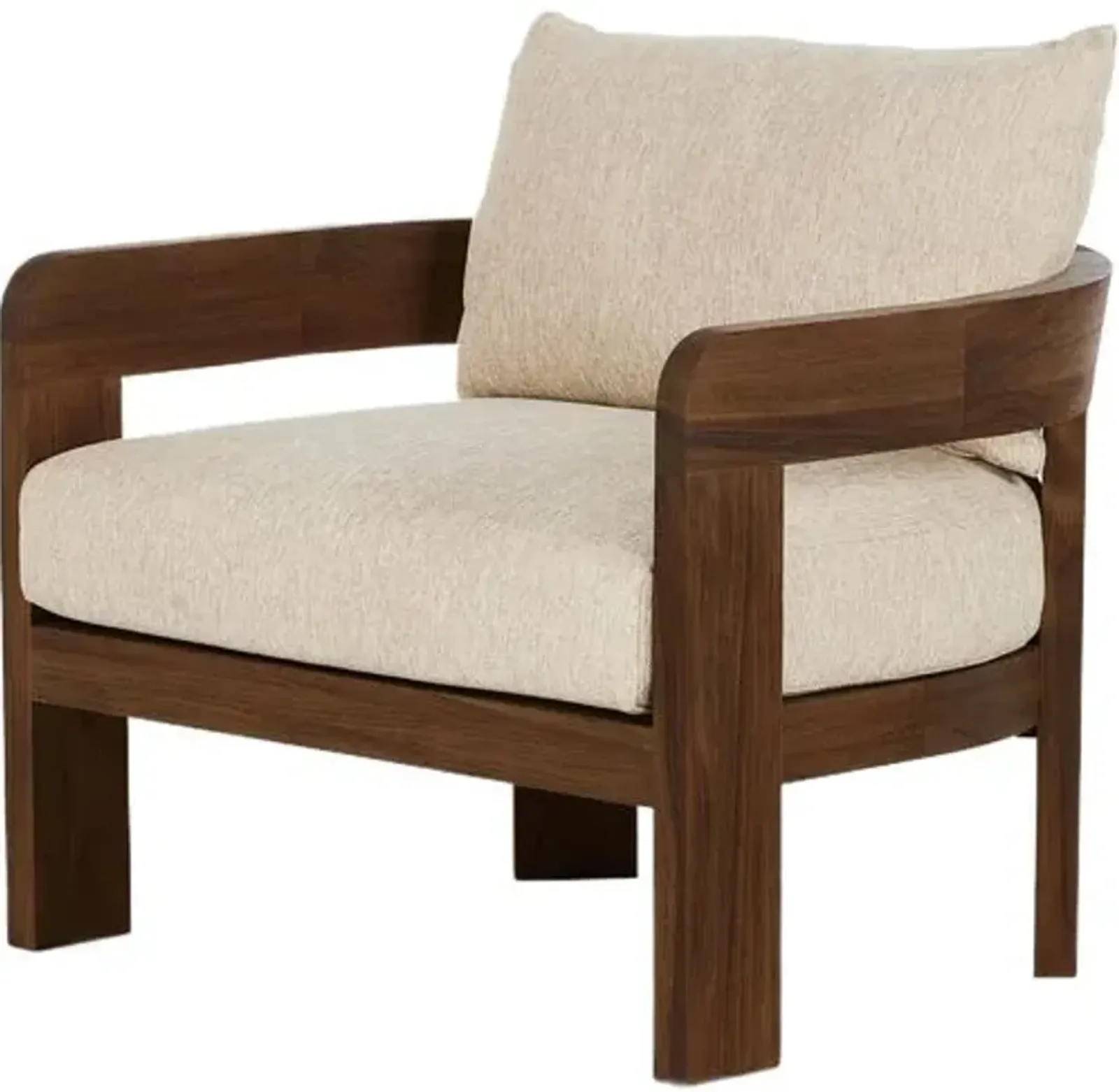 Nash Outdoor Teak Lounge Chair - Beige