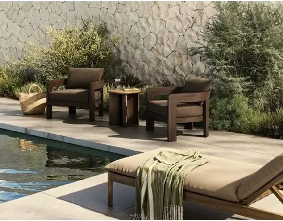 Nash Outdoor Teak Lounge Chair - Brown