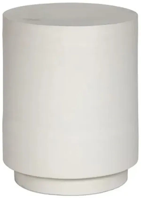 Veronica Outdoor Aluminum End Table - Matte White