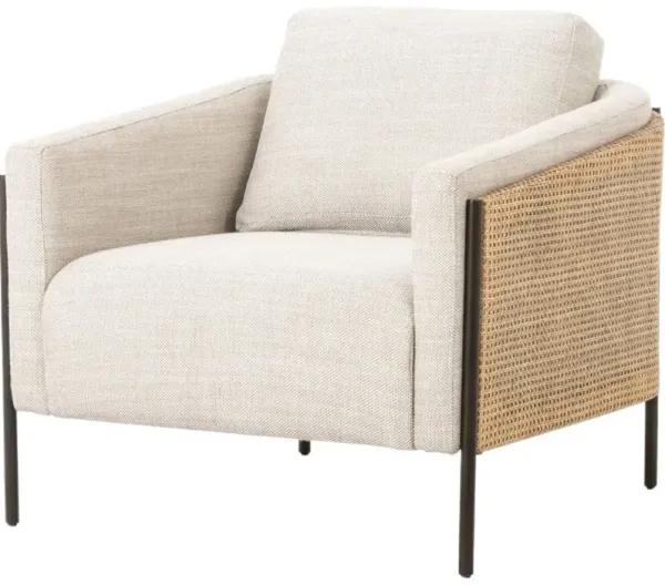 Monroe Rattan Chair, Natural/Gable Taupe Performance