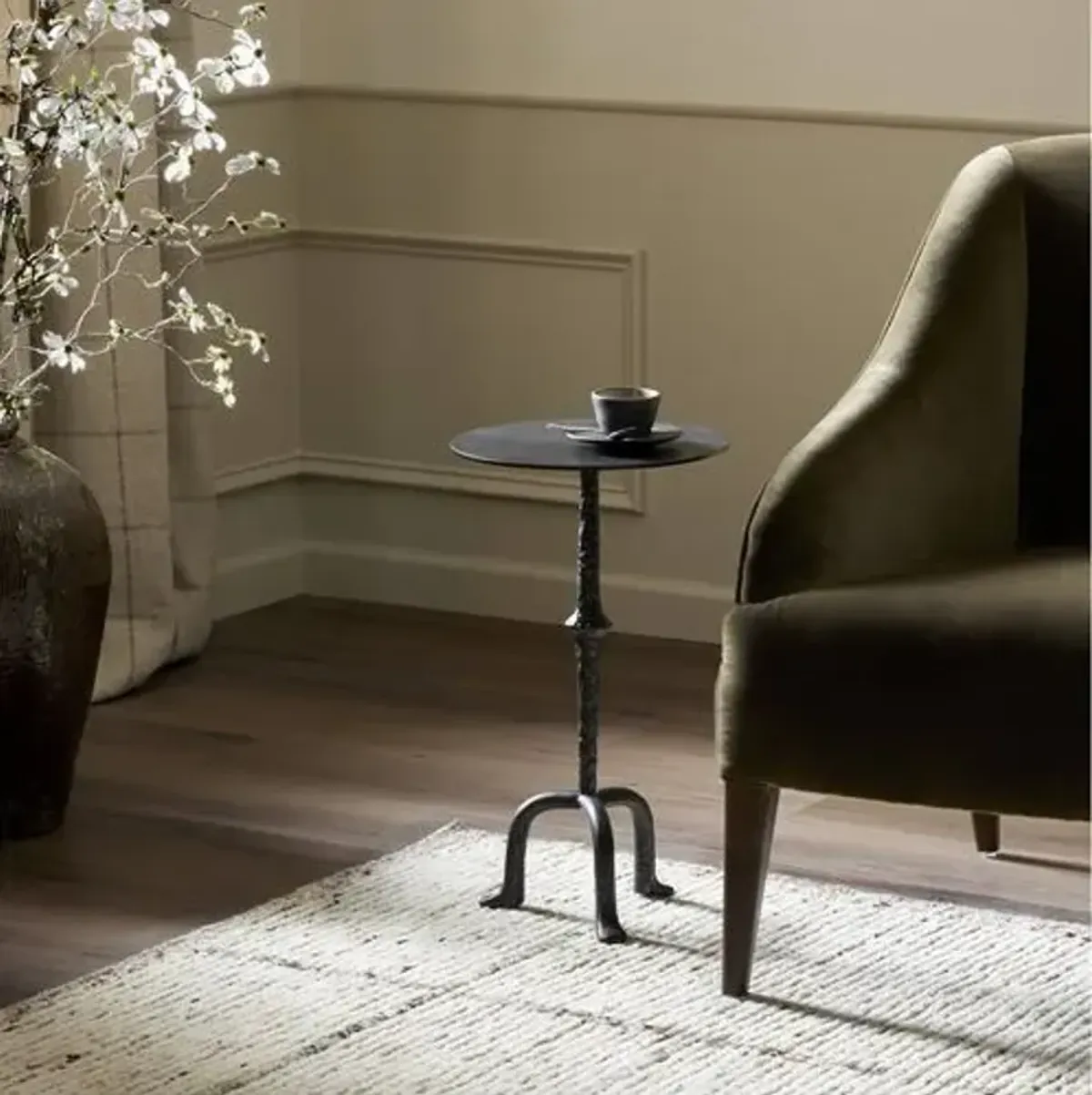 Mira End Table - Raw Black Iron