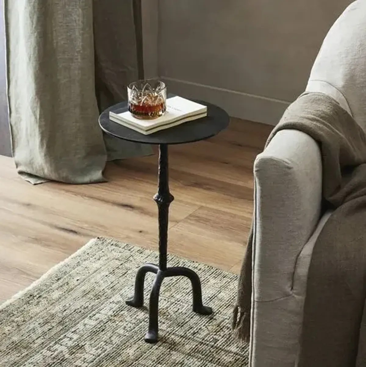 Mira End Table - Raw Black Iron