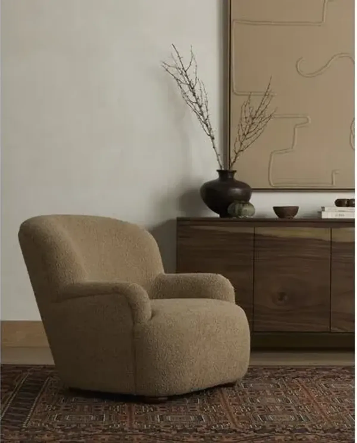 Micah Chair - Sheepskin Camel - Brown