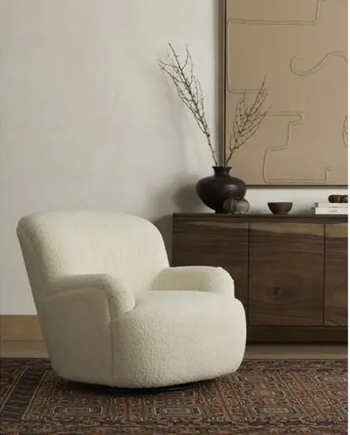 Micah Sheepskin Swivel Chair