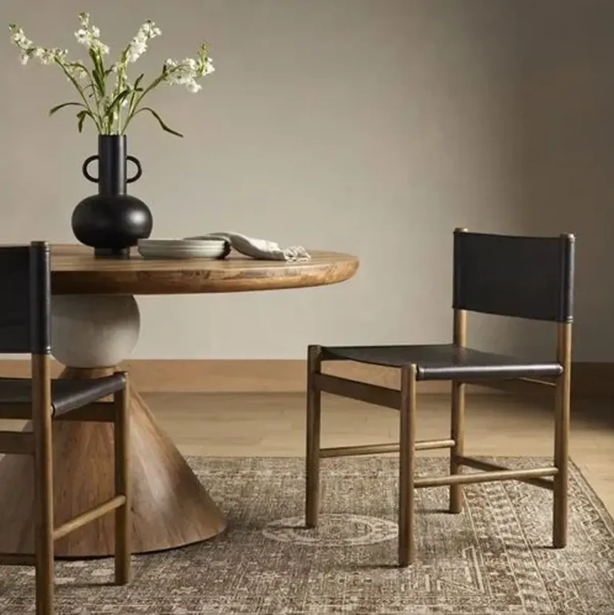 Merritt Leather Dining Chair - Black