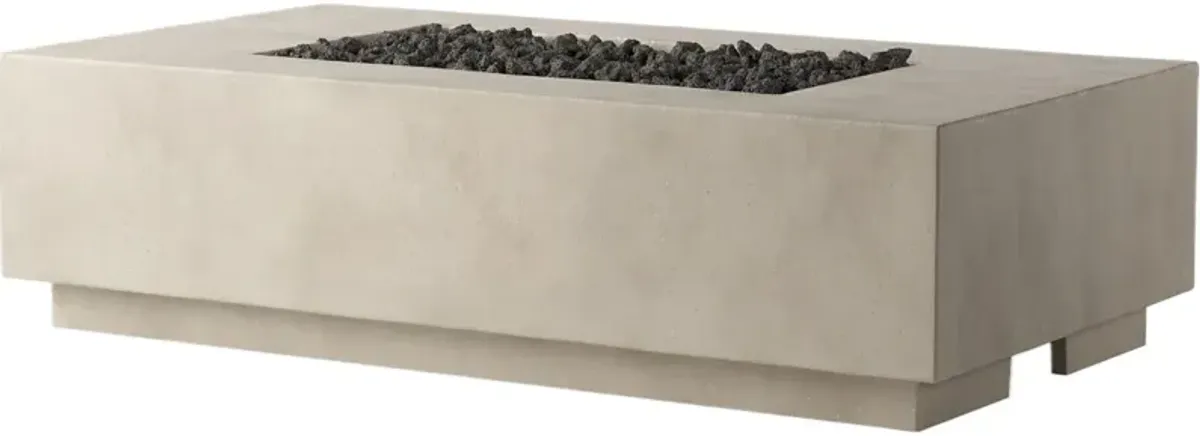 Rocco Outdoor Concrete Rectangular Fire Table