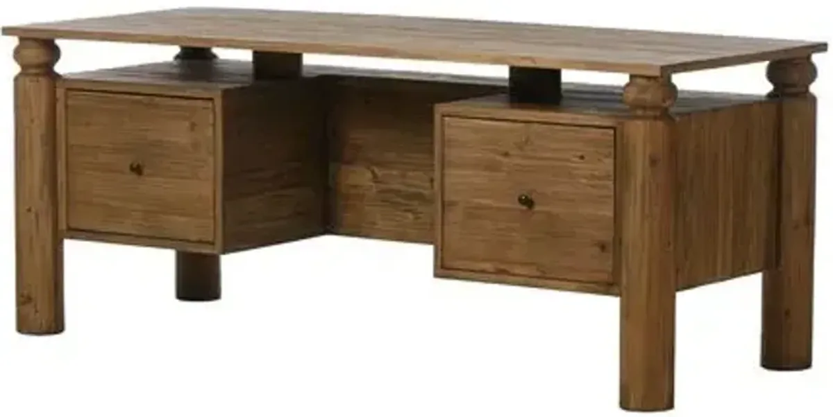 Maxton Desk - Light Pine - Brown