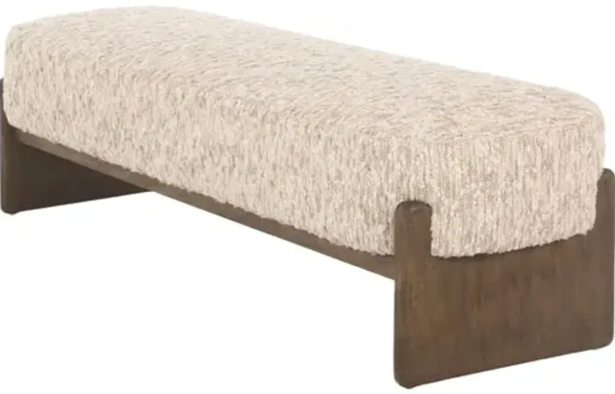 Marshall Wool Accent Bench - Solema Cream - Ivory