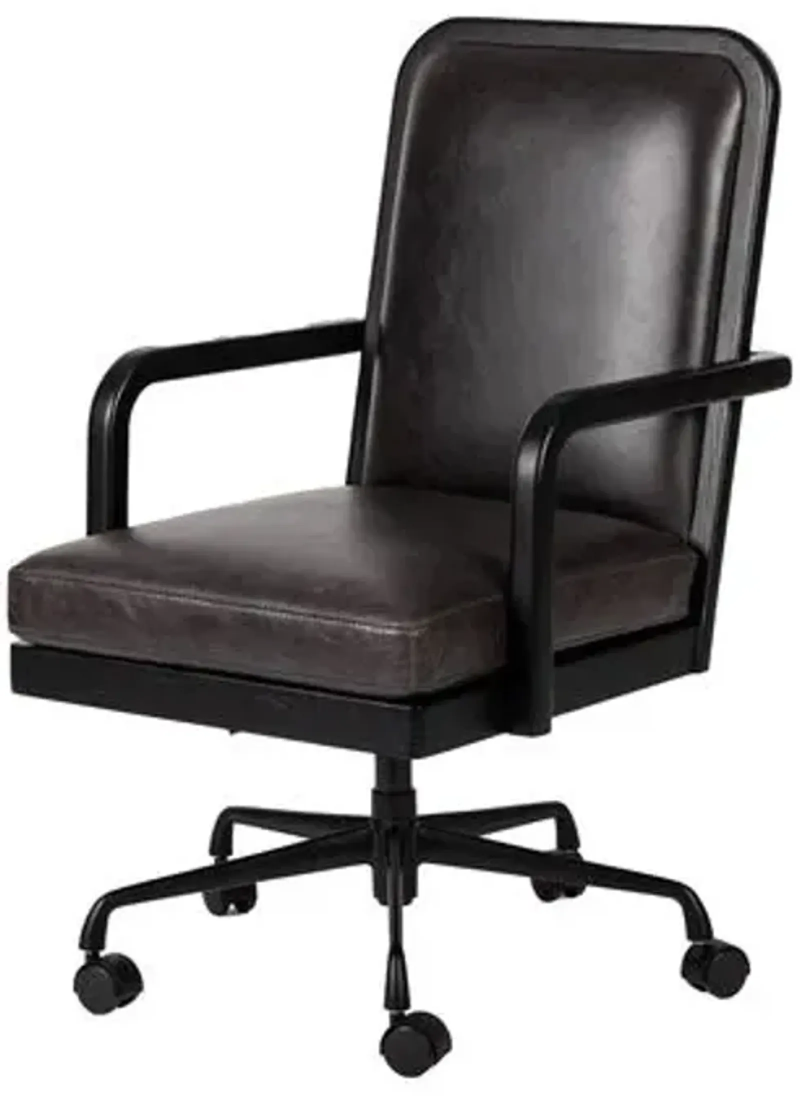 Marlow Leather Desk Chair - Sonoma Black