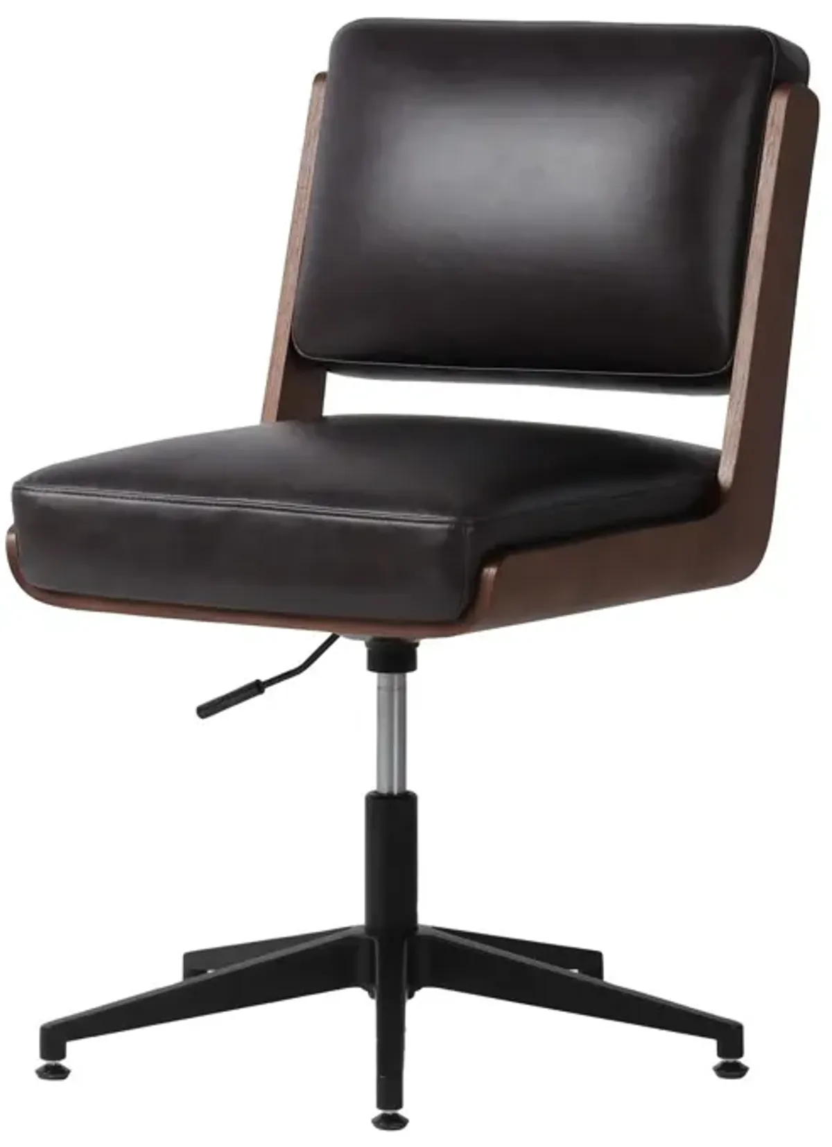 Maggie Armless Leather Desk Chair, Sonoma Black