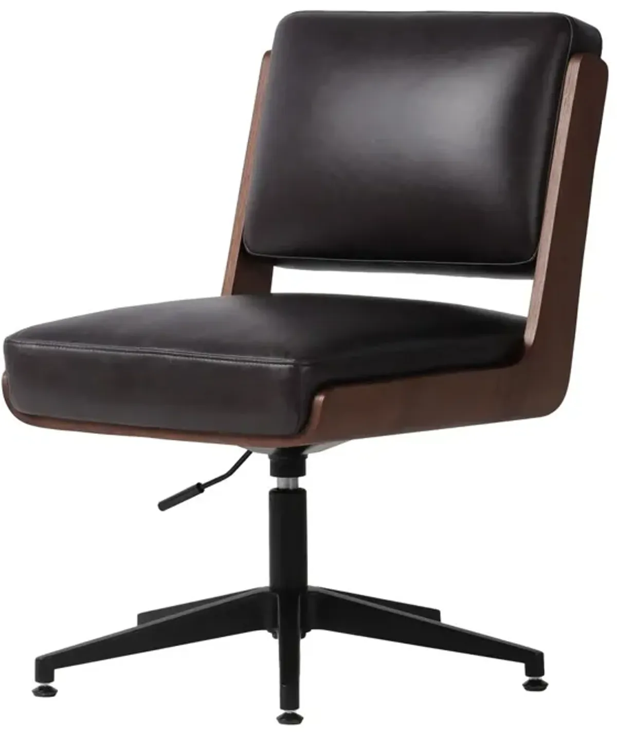 Maggie Armless Leather Desk Chair, Sonoma Black