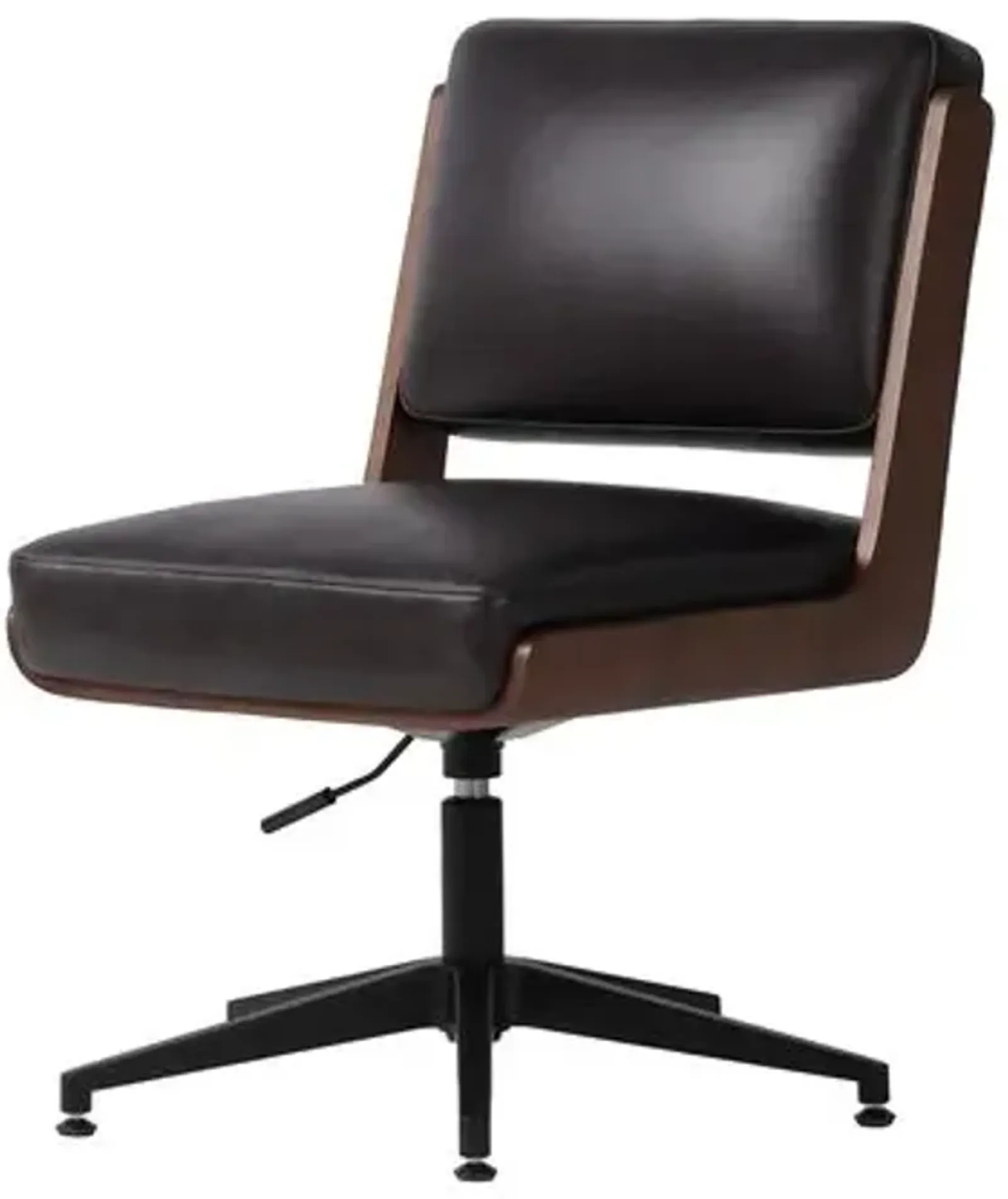 Maggie Armless Leather Desk Chair - Sonoma Black