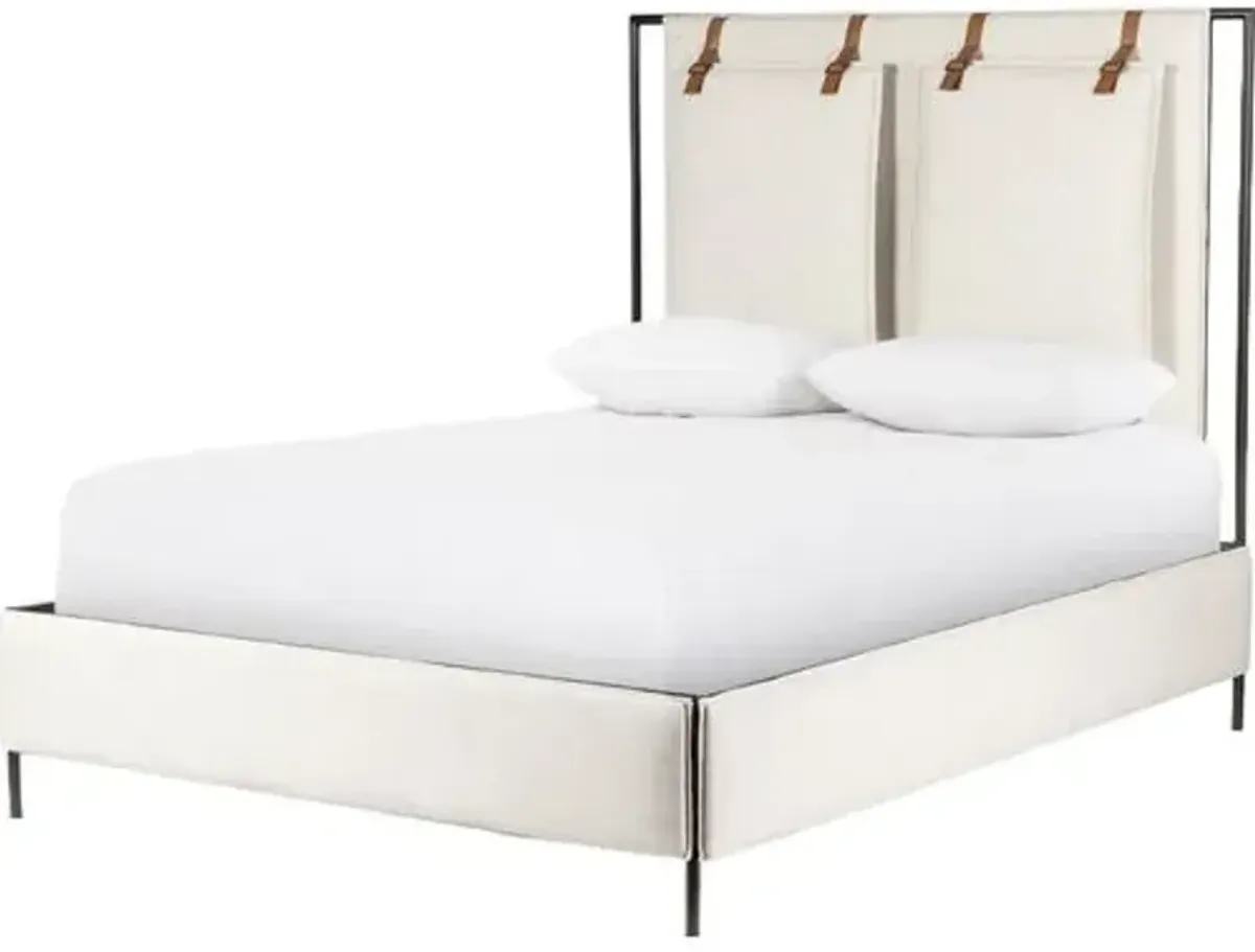 Malcolm Upholstered Bed - Ivory