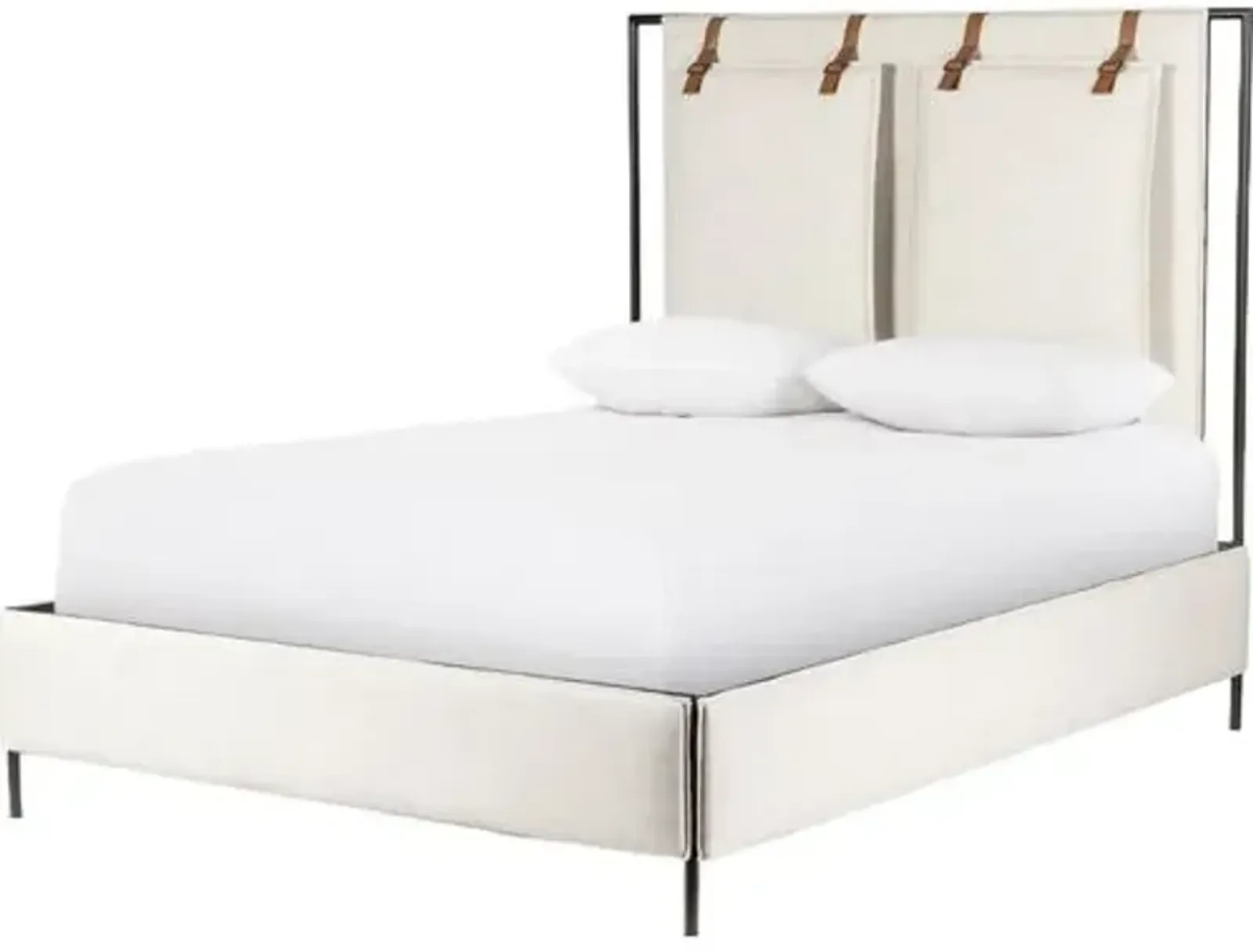 Malcolm Upholstered Bed - Ivory