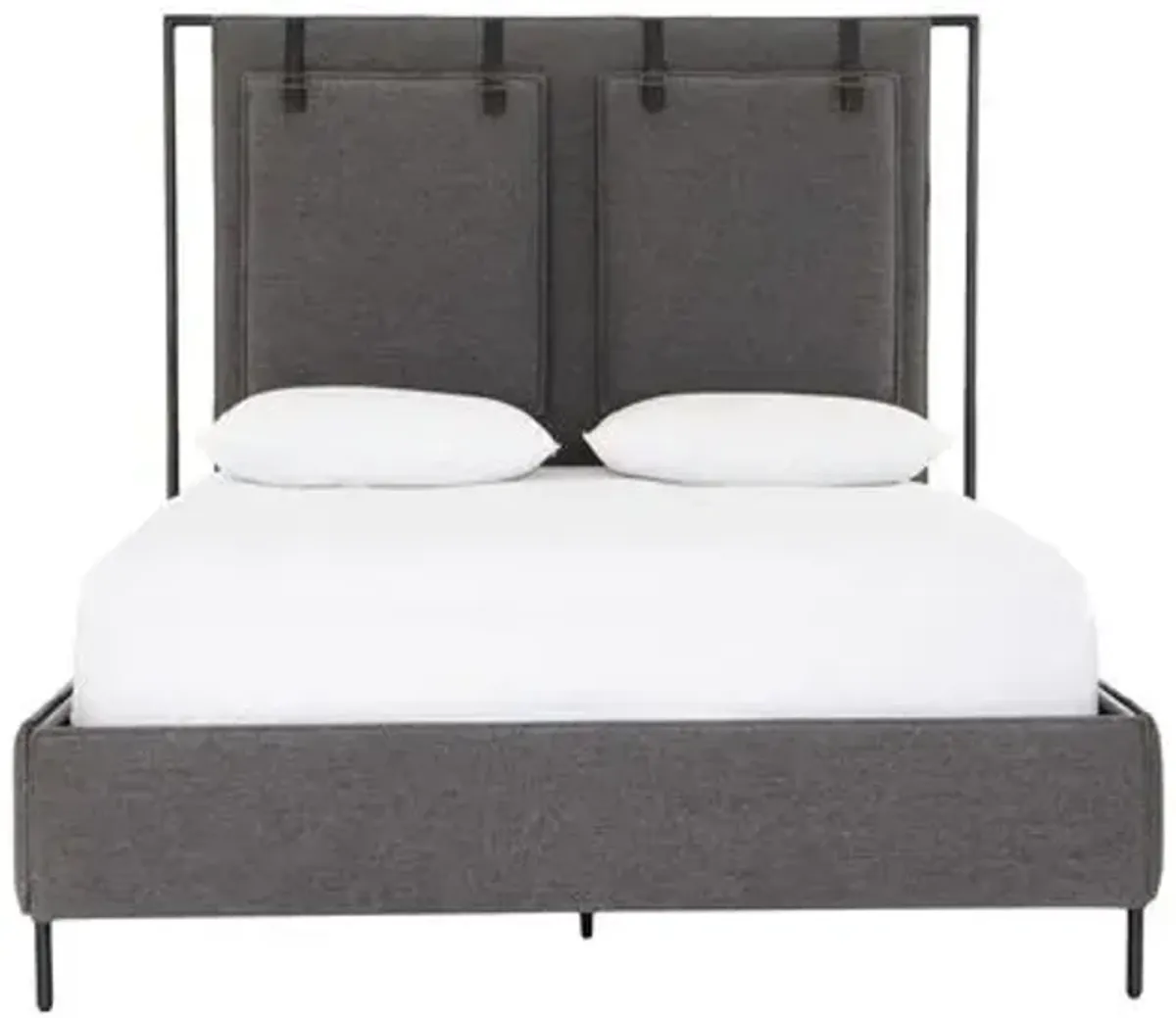 Malcolm Upholstered Bed - Gray