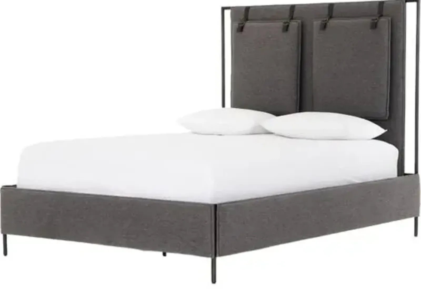 Malcolm Upholstered Bed - Gray