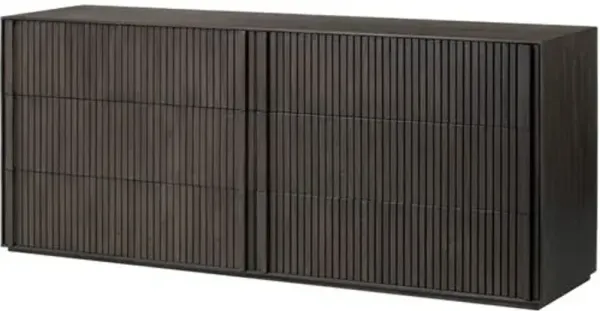 Maisie 6-Drawer Oak Dresser - Black