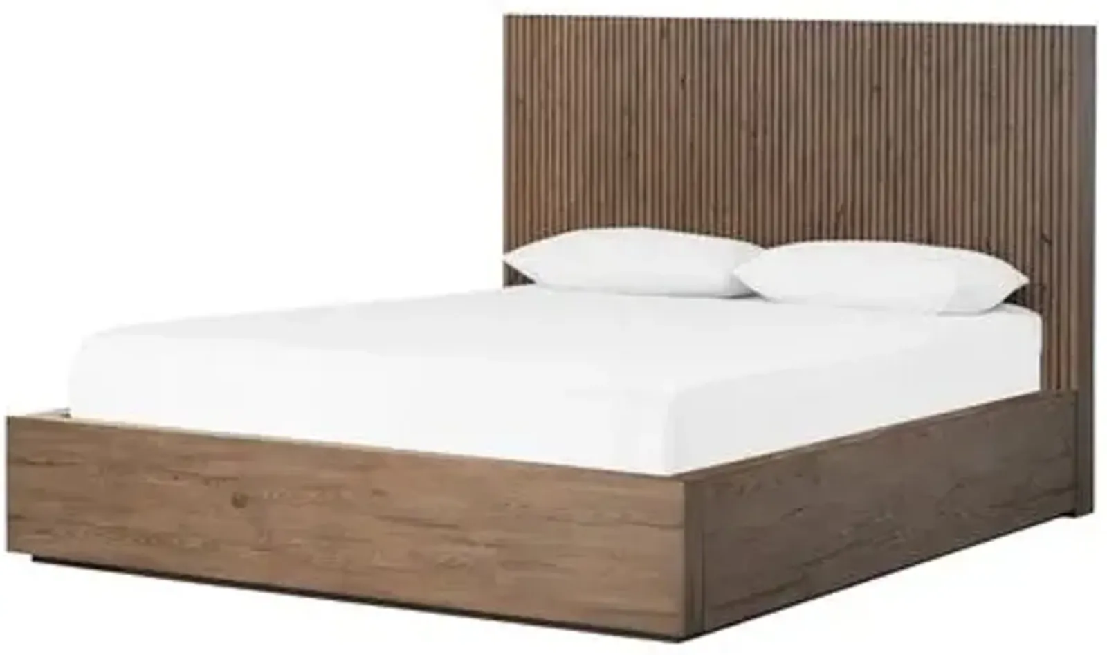 Maisie Oak Bed - Gray