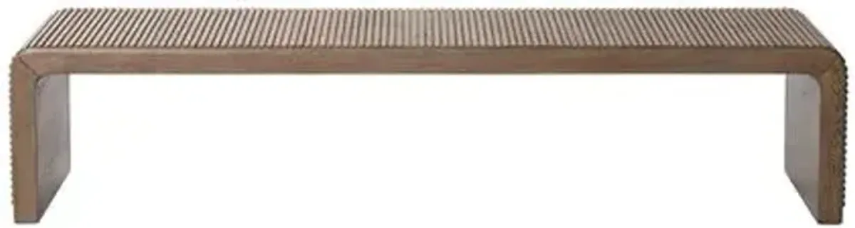 Maisie Reeded Coffee Table - Rustic Grey - Gray