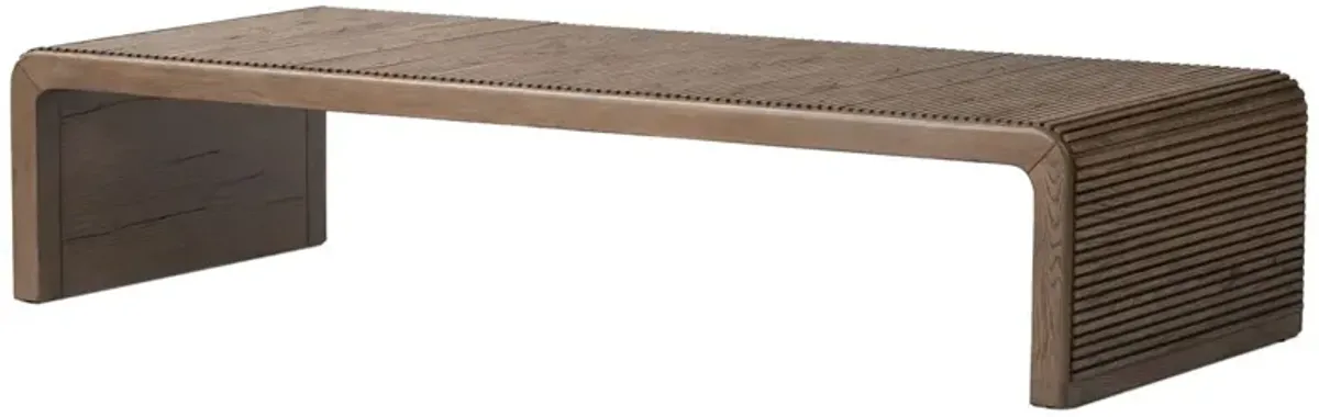 Maisie Reeded Coffee Table, Rustic Grey