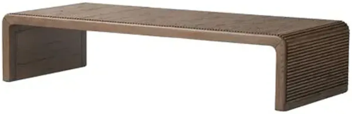 Maisie Reeded Coffee Table - Rustic Grey - Gray