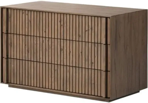 Maisie 3-Drawer Nightstand - Rustic Grey