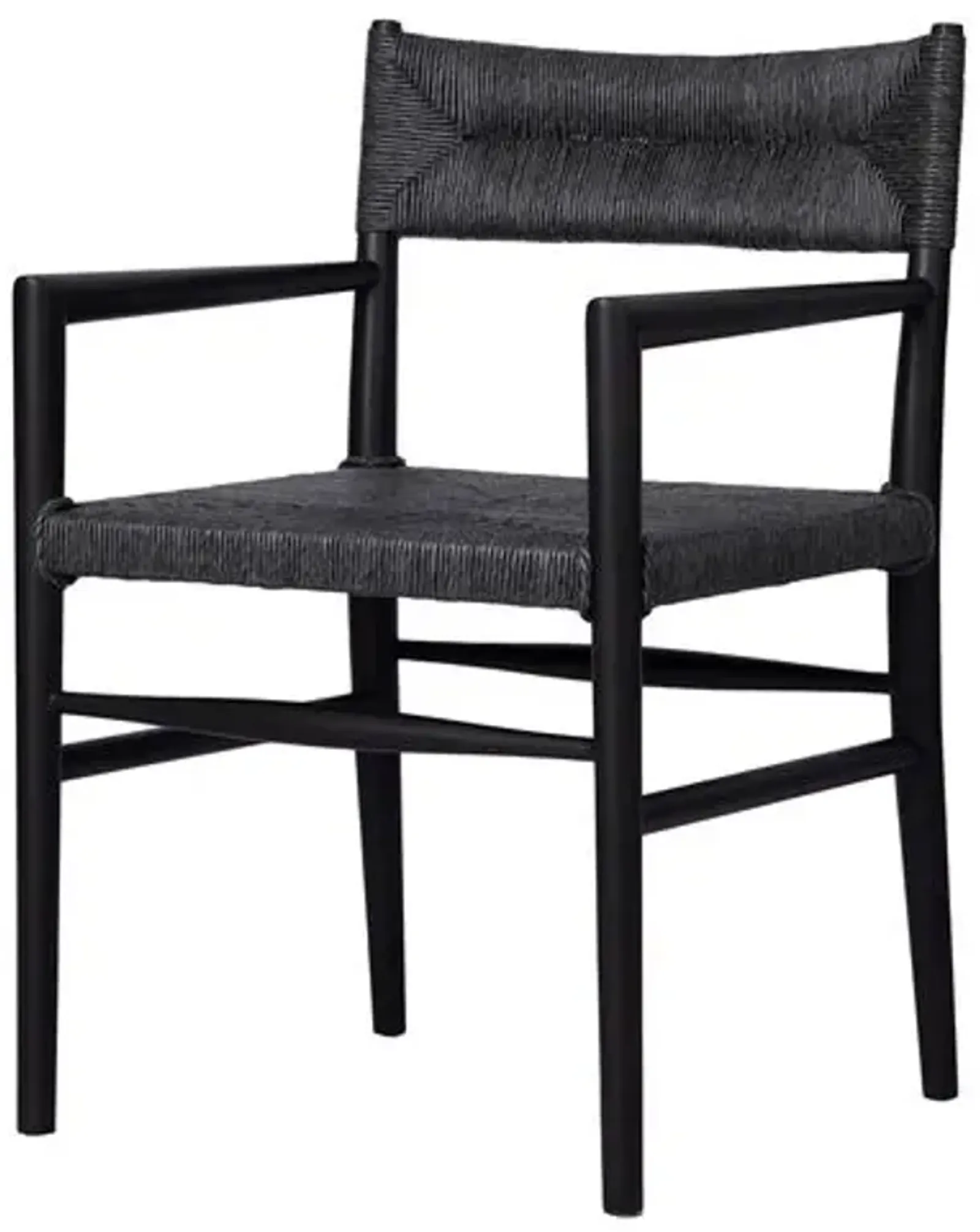 Mabel Outdoor Teak Dining Armchair - Vintage Coal - Black