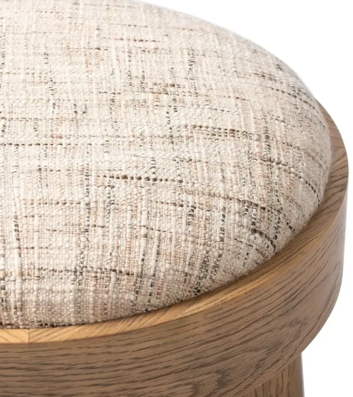 Lyra Accent Stool, Textured Ostend Natural