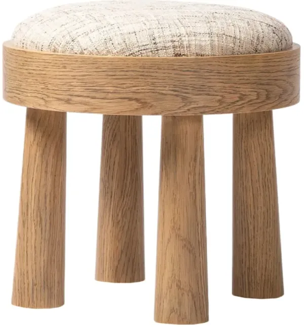 Lyra Accent Stool, Textured Ostend Natural