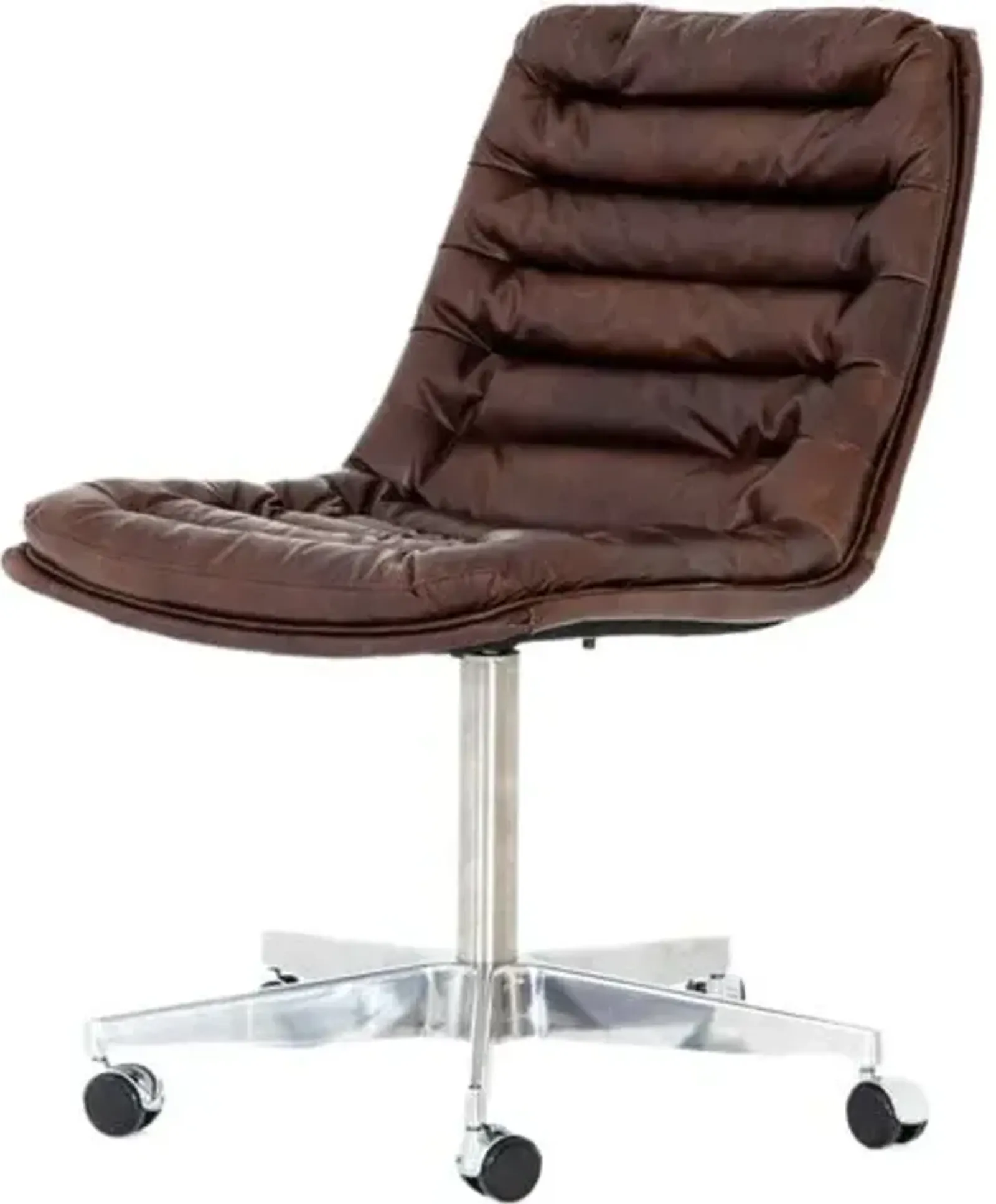 Lucille Leather Desk Chair - Brown