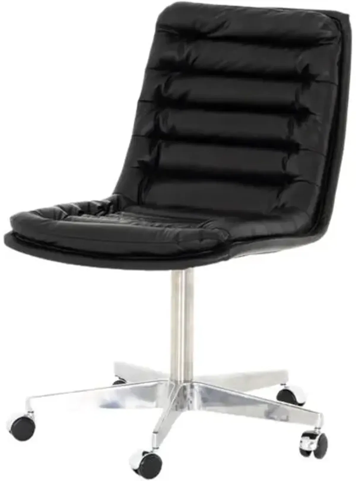 Lucille Leather Desk Chair - Black