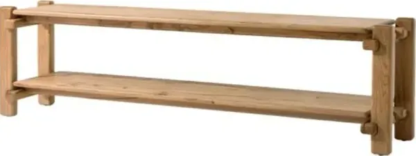 Louise Low Console Table - Natural Reclaimed French Oak - Brown