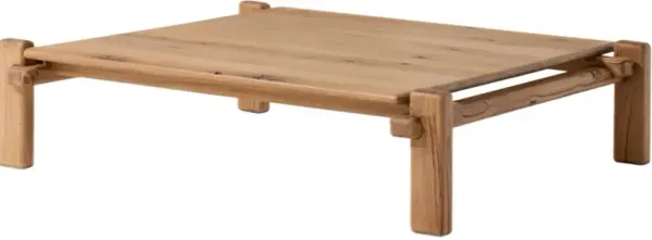 Louise Square Coffee Table, Natural Reclaimed French Oak
