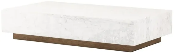 Leona Rectangular Coffee Table, White Carrara Marble