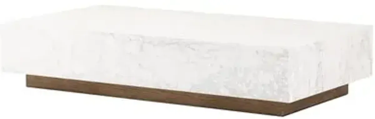 Leona Rectangular Coffee Table - White Carrara Marble