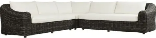Makara Outdoor Teak 3 Piece Sectional - Venao Ivory