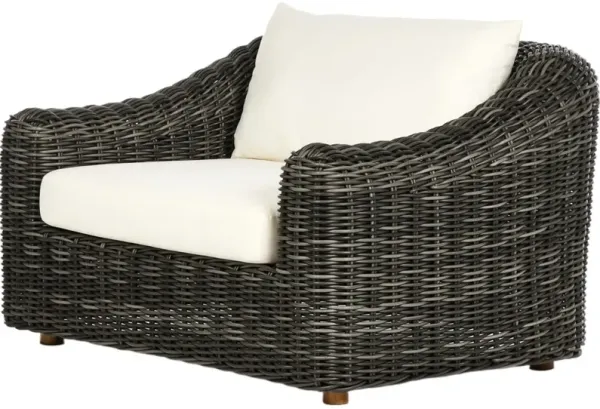 Makara Outdoor Teak Lounge Chair, Venao Ivory