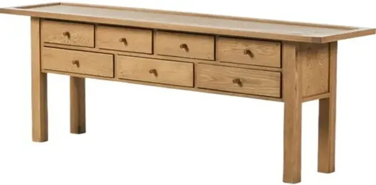 Lana Console Table - Natural Light Oak - Brown